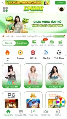 Với Tải về ứng dụng di động CM888